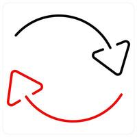 Change icon concept in red bold line color vector