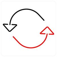 Refresh icon concept in red bold line color vector