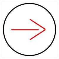 Direction and way icon concept in red bold line color vector