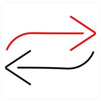 Switch icon concept in red bold line color vector