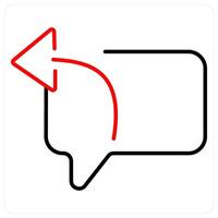 Reply icon concept in red bold line color vector