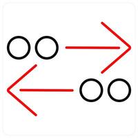 Motion icon concept in red bold line color vector