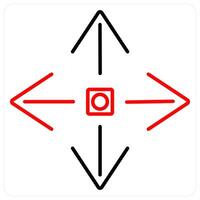 Move icon concept in red bold line color vector