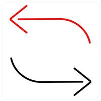 Repeat icon concept in red bold line color vector