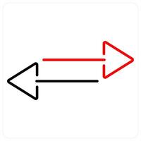 Swap icon concept in red bold line color vector
