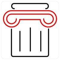 Podium icon concept in red bold line color vector