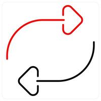 Replace icon concept in red bold line color vector