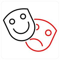 Theater icon concept in red bold line color vector