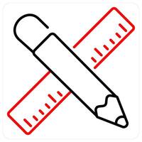 Design icon concept in red bold line color vector