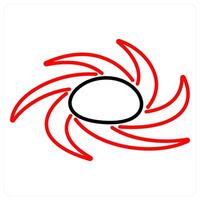 Black hole icon concept in red bold line color vector