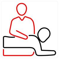 Massage icon concept in red bold line color vector