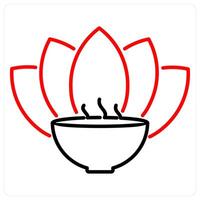 SPA icon concept in red bold line color vector