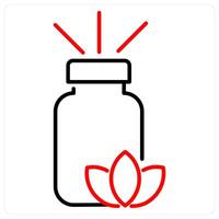 Aromatherapy icon concept in red bold line color vector