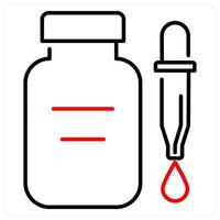 Serum icon concept in red bold line color vector