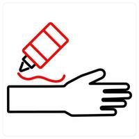 Cream icon concept in red bold line color vector