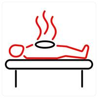 Hot Stones icon concept in red bold line color vector