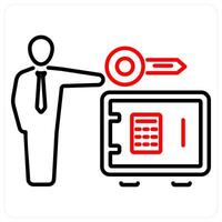 Proof Of Stake icon concept in red bold line color vector