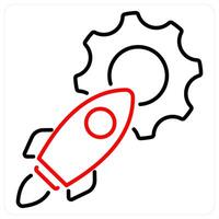 Startup icon concept in red bold line color vector