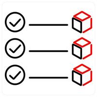 Block confirmation icon concept in red bold line color vector
