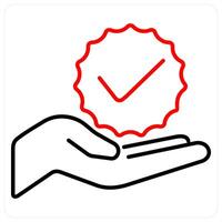 Branding icon concept in red bold line color vector