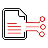 Smart Contract icon concept in red bold line color vector