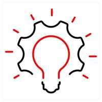 Innovation icon concept in red bold line color vector