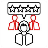 Loyal customers icon concept in red bold line color vector
