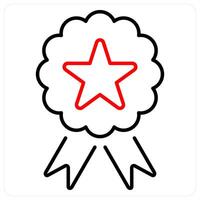 Identity icon concept in red bold line color vector