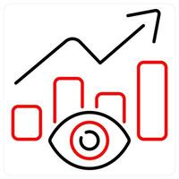 Vision icon concept in red bold line color vector