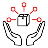 Brand develpoment icon concept in red bold line color vector