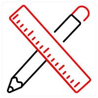 Stationery icon concept in red bold line color vector