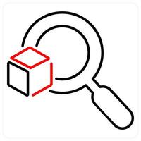 Positioning icon concept in red bold line color vector