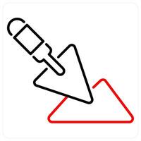 Trowel icon concept in red bold line color vector