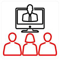 Seminar icon concept in red bold line color vector