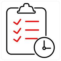 Agenda icon concept in red bold line color vector