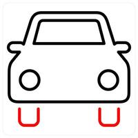 Car and vehicle icon concept in red bold line color vector