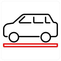 Vehicle icon concept in red bold line color vector