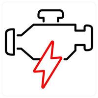 Engine icon concept in red bold line color vector