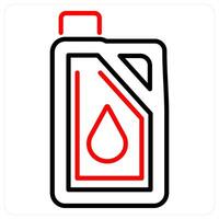Oil Canister icon concept in red bold line color vector