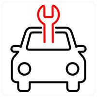 Car service icon concept in red bold line color vector
