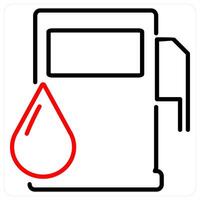 Gasoline icon concept in red bold line color vector