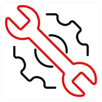 Maintenance concept in red bold line color vector