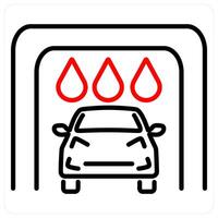 Car Wash icon concept in red bold line color vector