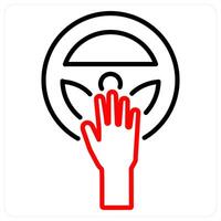 Horn icon concept in red bold line color vector