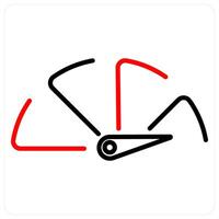Gauge icon concept in red bold line color vector