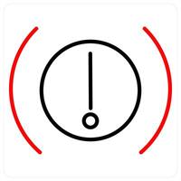 Brake Warning icon concept in red bold line color vector