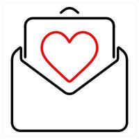 Invitation icon concept in red bold line color vector