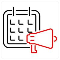 Event icon concept in red bold line color vector