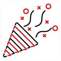 Firecrackers icon concept in red bold line color vector