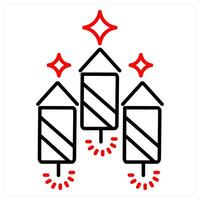 Cracker icon concept in red bold line color vector